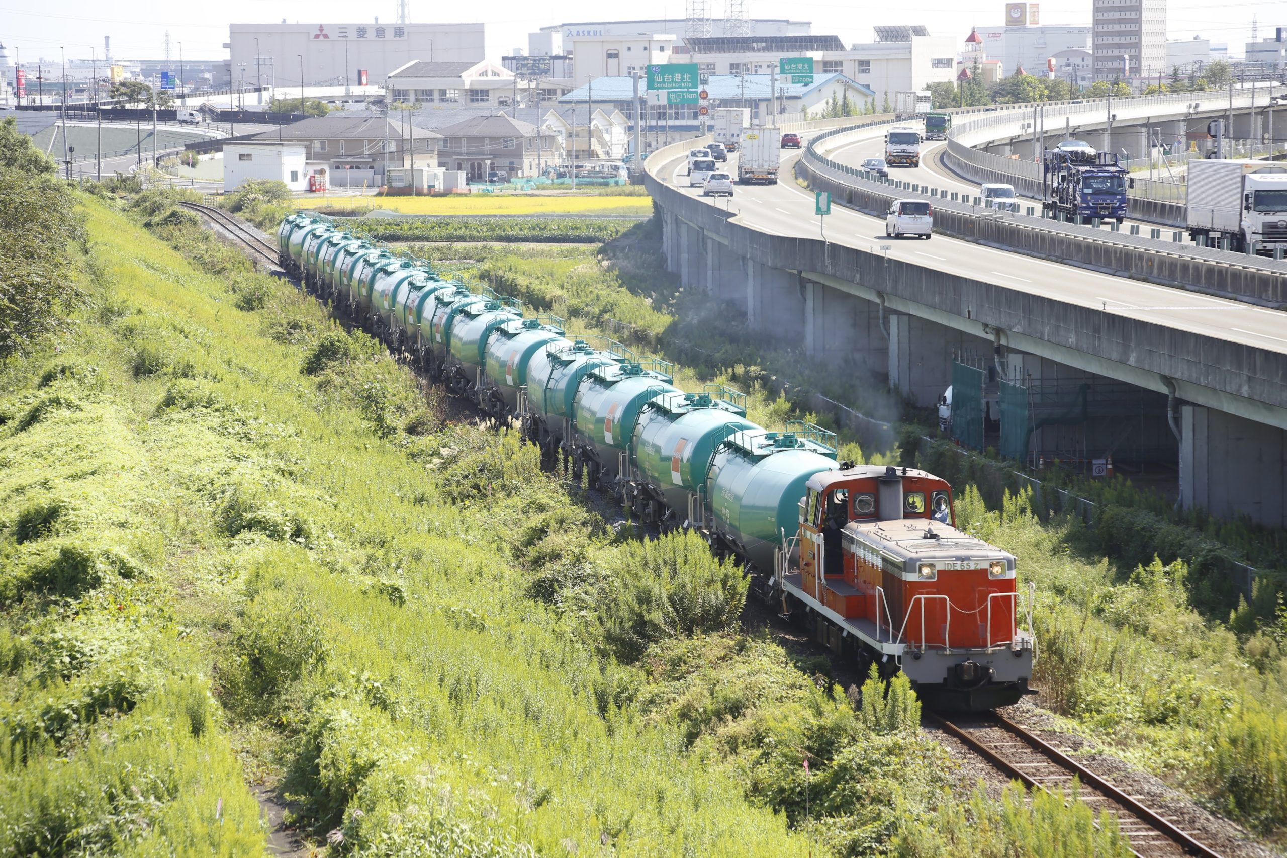 国府多賀城で仙台臨海鉄道の貨物を撮影する in 21年9月
